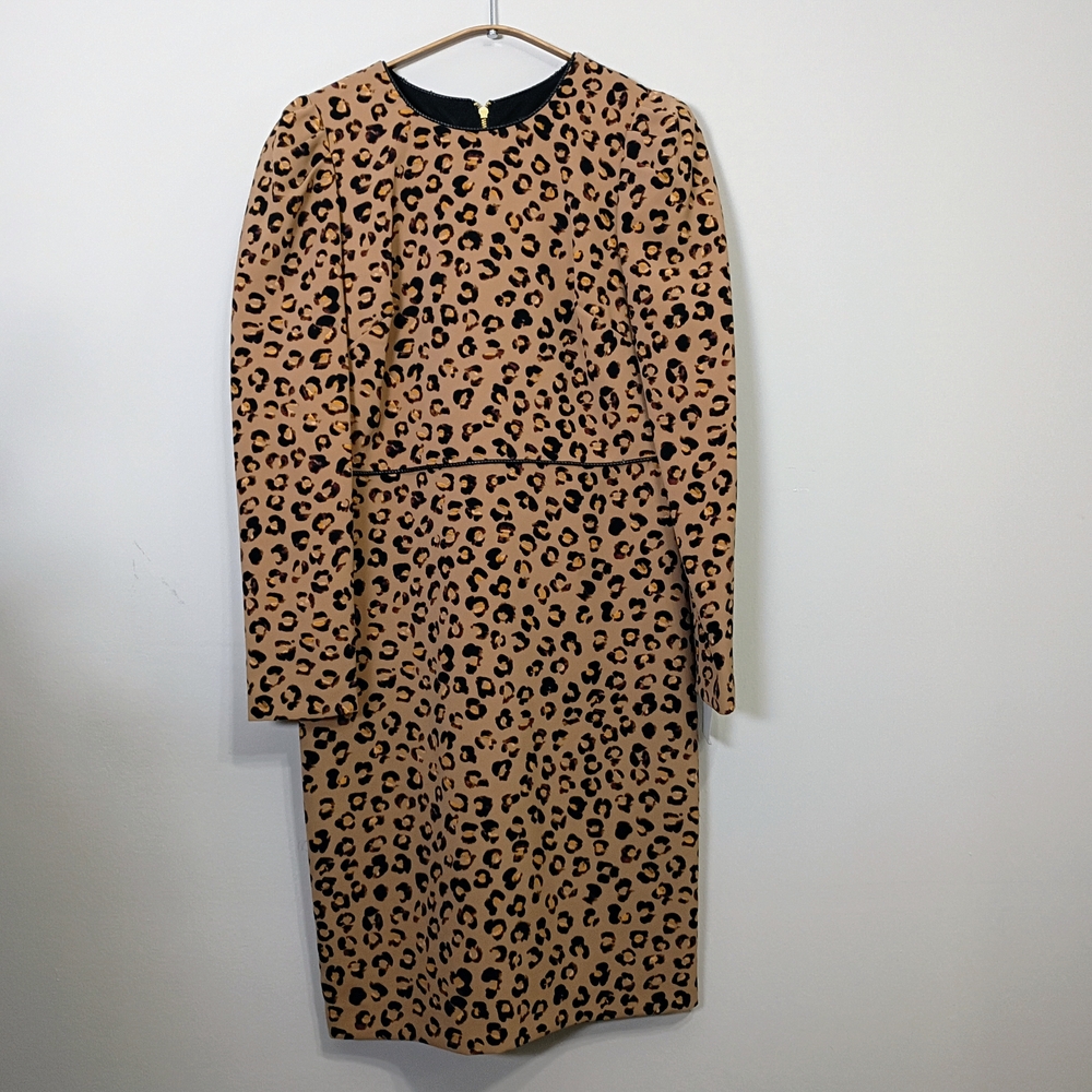 Leopard Print Long Sleeve Dress